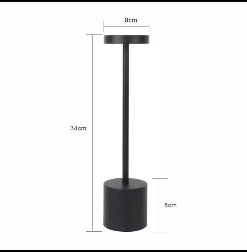 Lámpara de Mesa LED Recargable con Puerto USB - BLACK