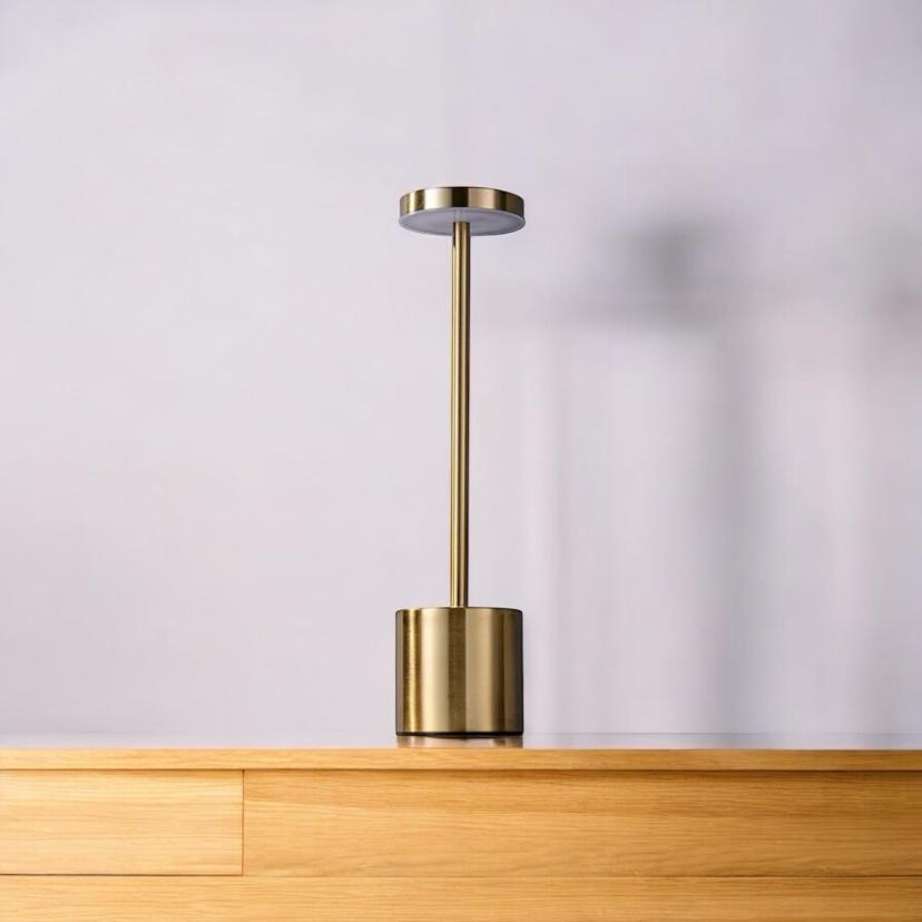 Lámpara de Mesa LED Recargable con Puerto USB - GOLD