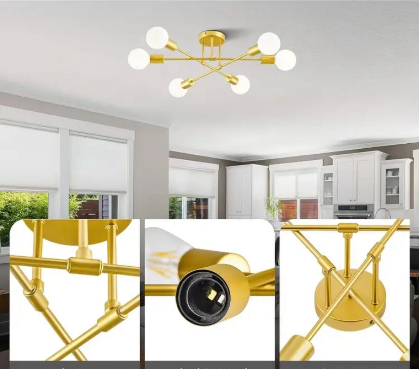 Aplique de techo con 6 lámparas