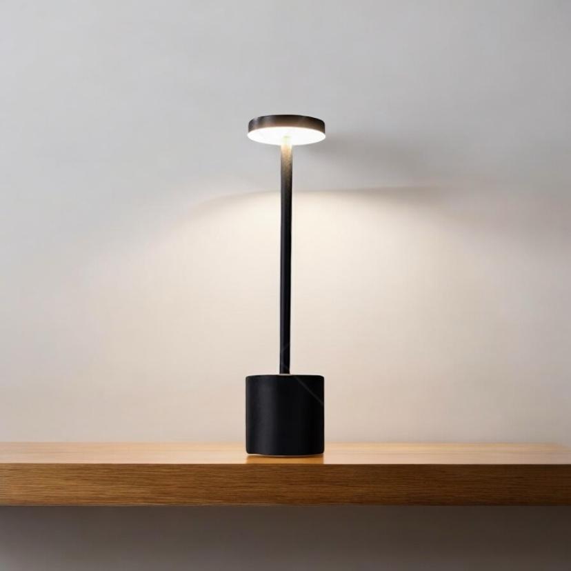 Lámpara de Mesa LED Recargable con Puerto USB - BLACK